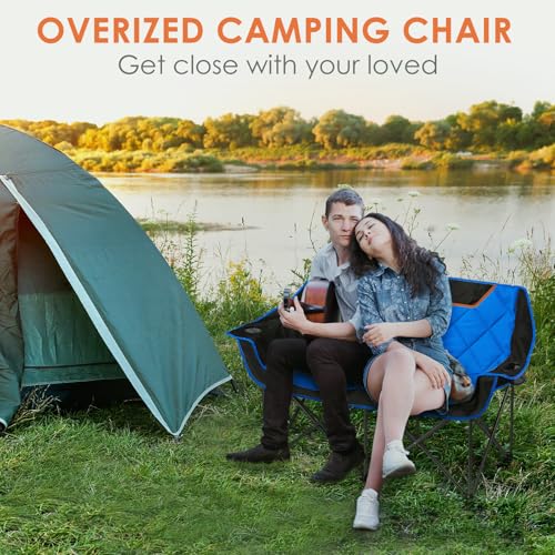Oversized 2 Person Folding Camping Chair with Padded Seats O328110