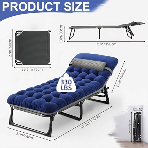Portable Camping Cot with Removable Mattress and Pillow L6556