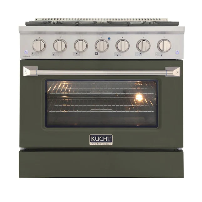 Olive Green 4 Burner Dual Fuel Range N283