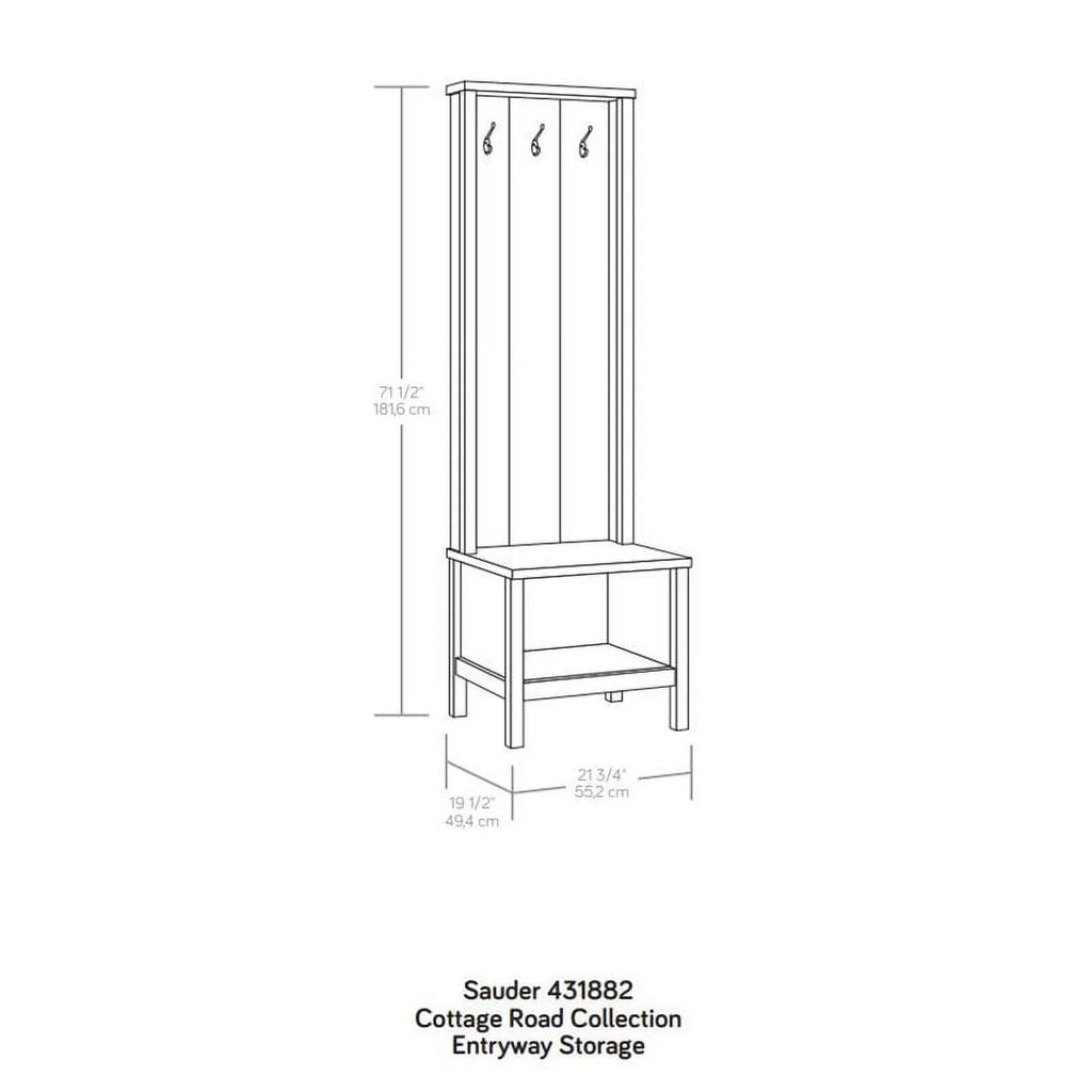Soft White Entryway Bench with Storage S95968