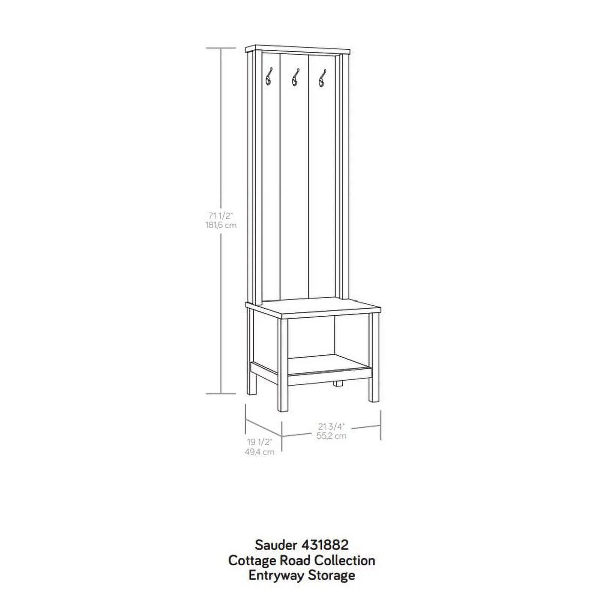 Soft White Entryway Bench with Storage S95968