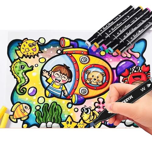 120 Colors Dual Tip Alcohol Markers Set C751019