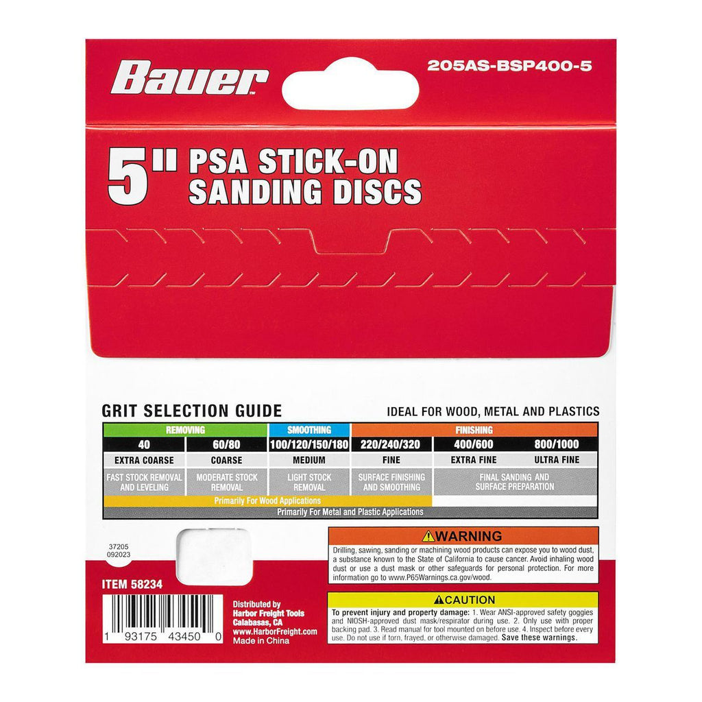 5 in. 400 Grit PSA Sanding Discs 5-Pack G288