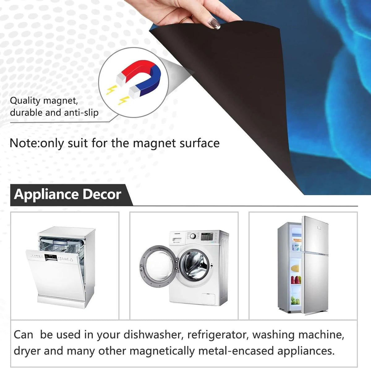 Blue Rose Magnetic Dishwasher Cover 23 x 26 Inch K79203