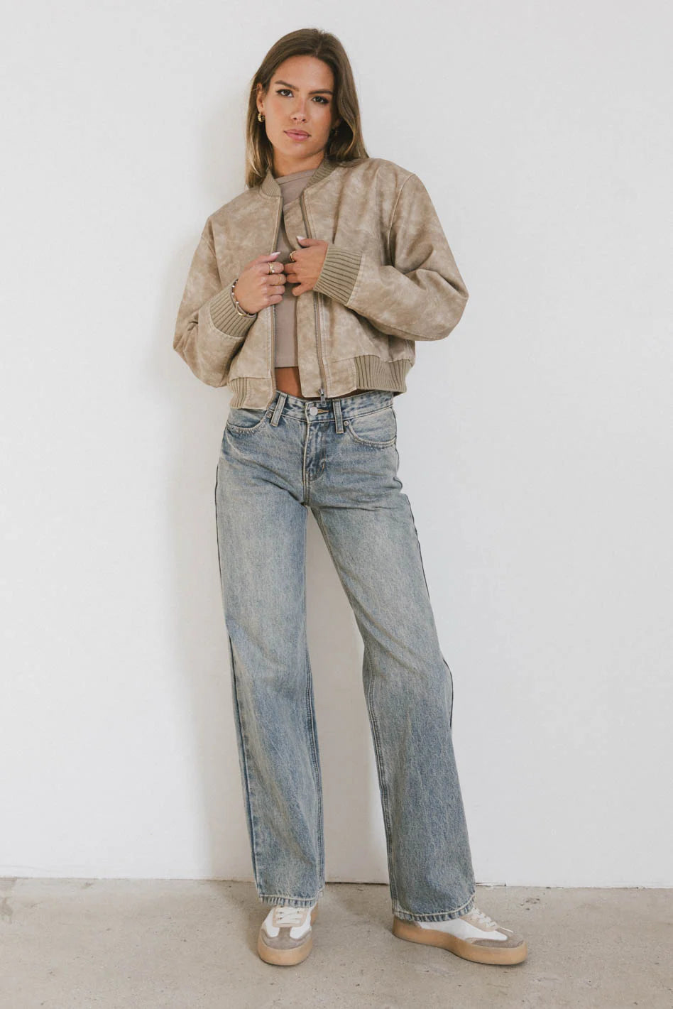 Tan Bomber Jacket T8339