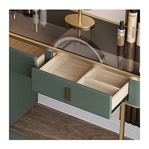 Green Wood Makeup Table with Cabinet H409