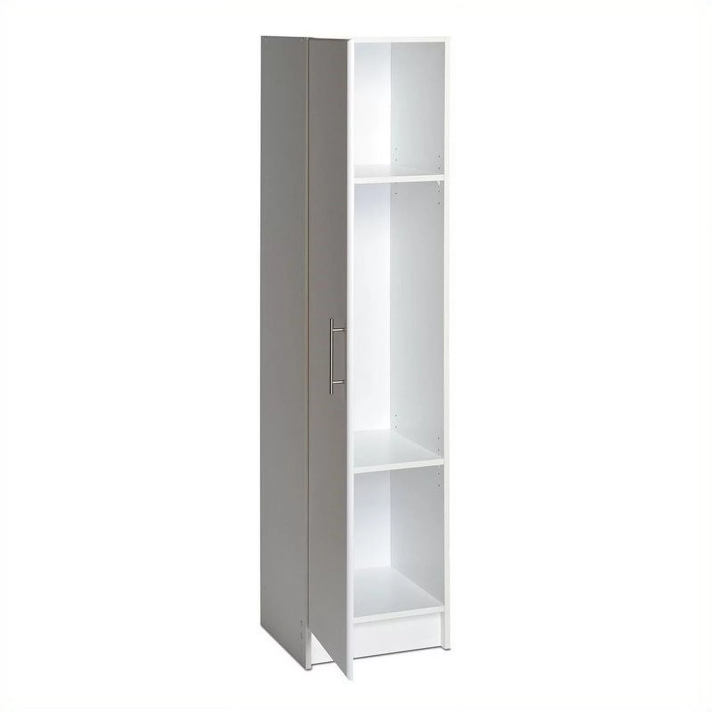 White 16" Wood Broom Cabinet R185