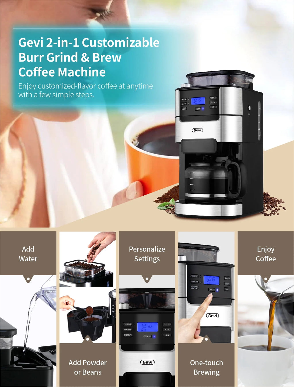 10-Cup Programmable Grind and Brew Coffee Maker F20039