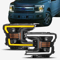Jet Black LED Tube Dual Projector Headlights S77800