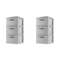 3 Drawer Plastic Weave Tower Set of 2 Z27103