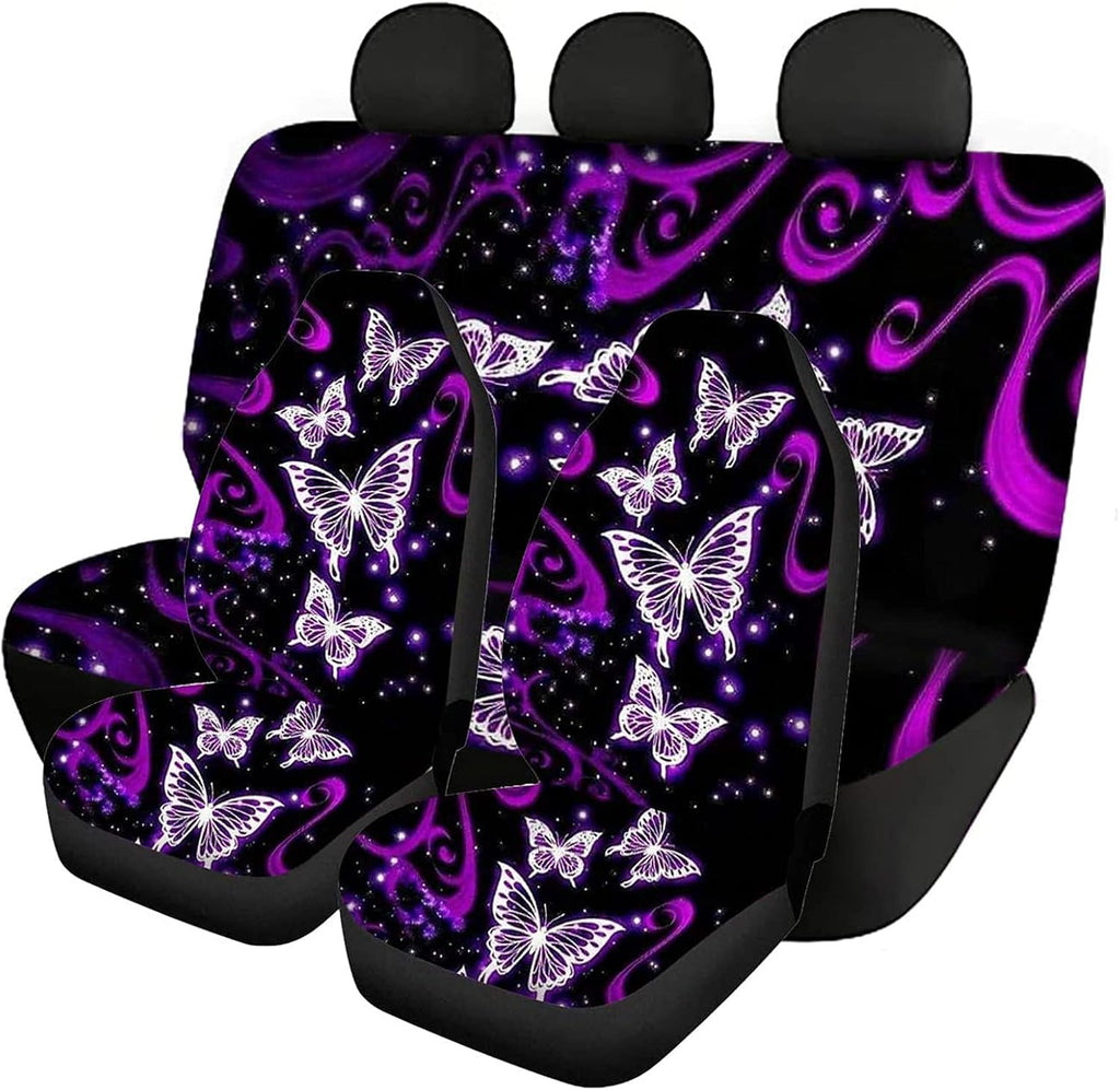 Black and White Cow Print Car Seat Cover 4piece J8466