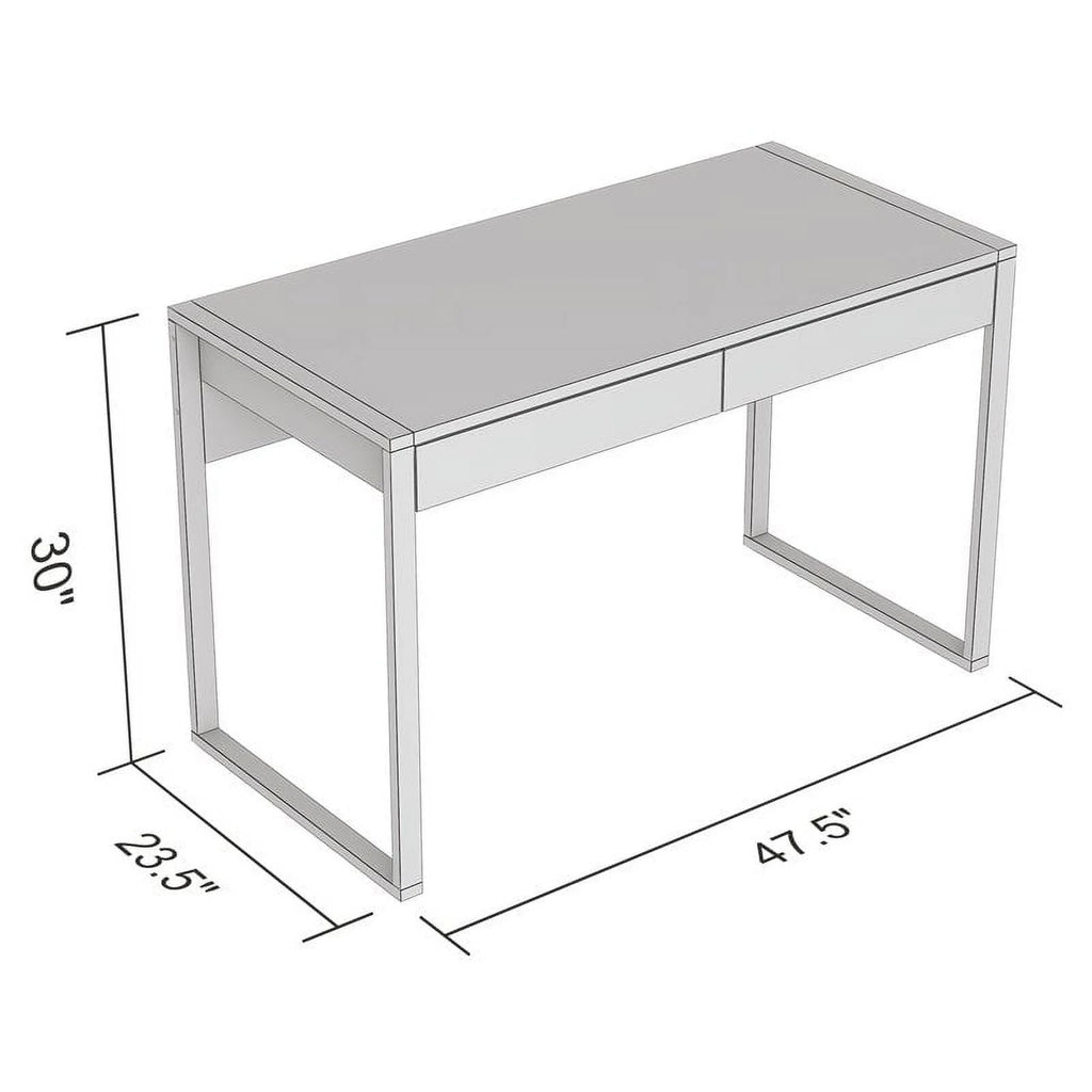 47"L 2-Drawers Black Metal Computer Desk A496953