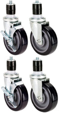 Set of 4 Expanding Stem Casters with and Without Brakes K418