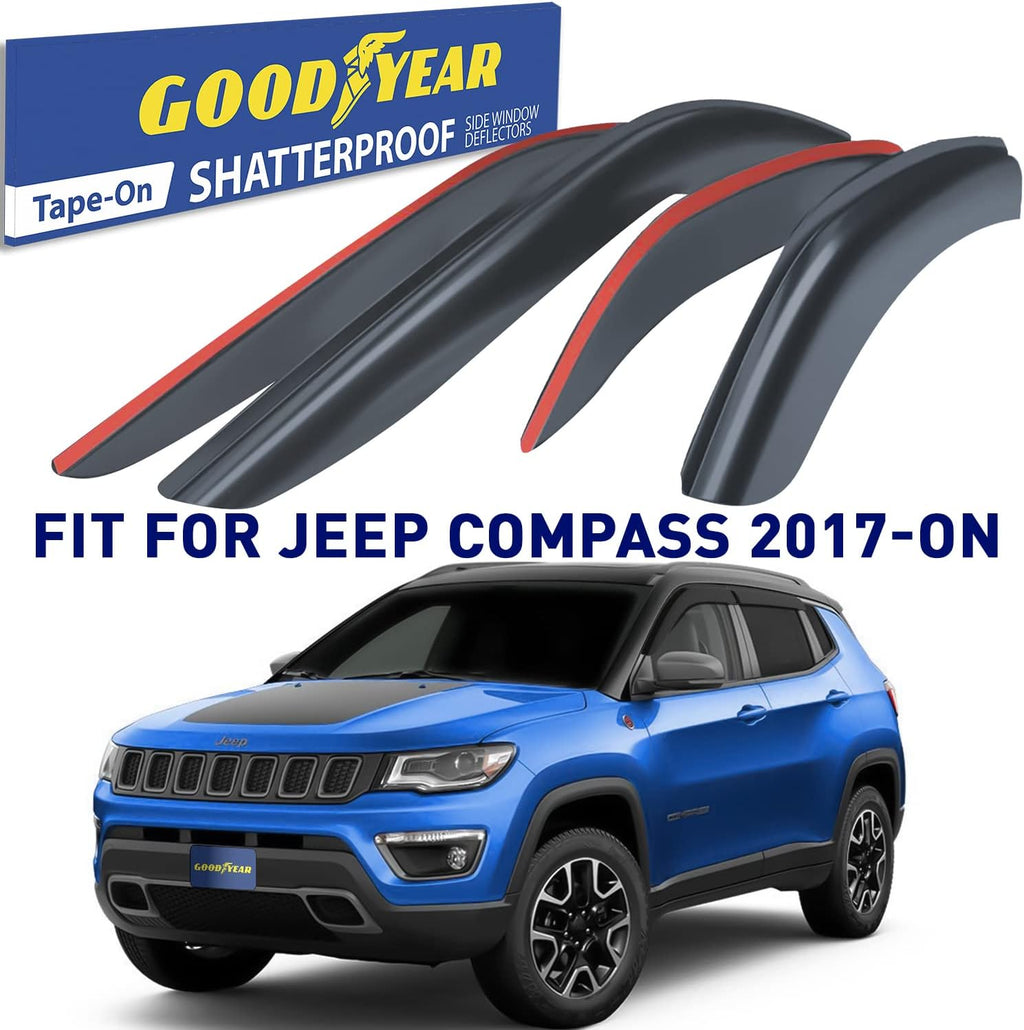Shatterproof Window Deflectors, Tape-on Rain Guards, 4 pcs P607610