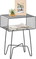 Chrome 2-Tier Metal Side Table with Storage Shelf U213652