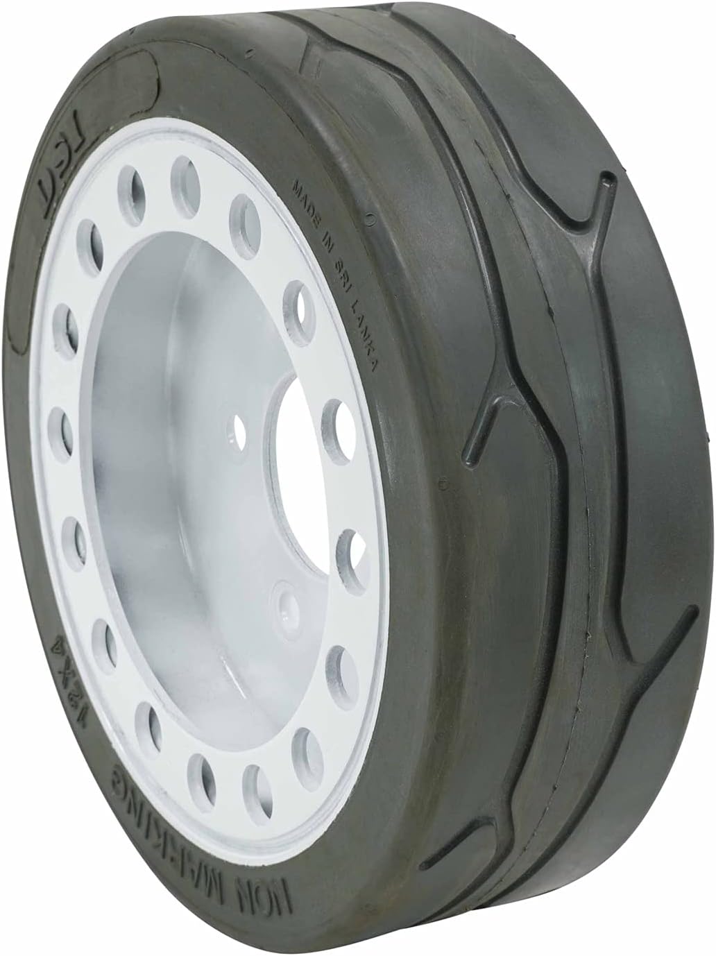 Non-Marking Wheel Assembly with Brake, 12 x 4 Tires, 4 Pack T61558