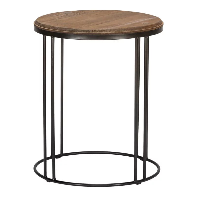 Reclaimed Pine End Table in Distressed Mahogany and Black S653407
