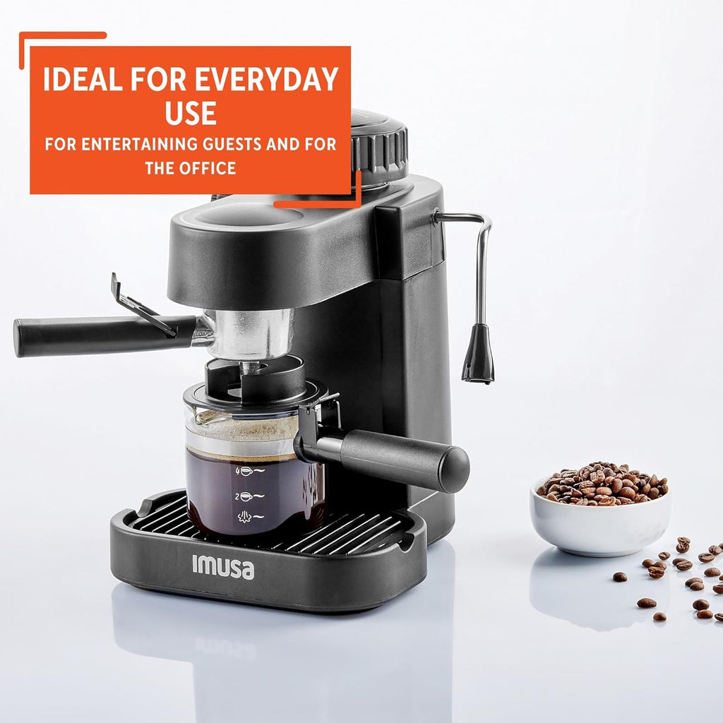 4 Cup Espresso Cappuccino Maker Black E225