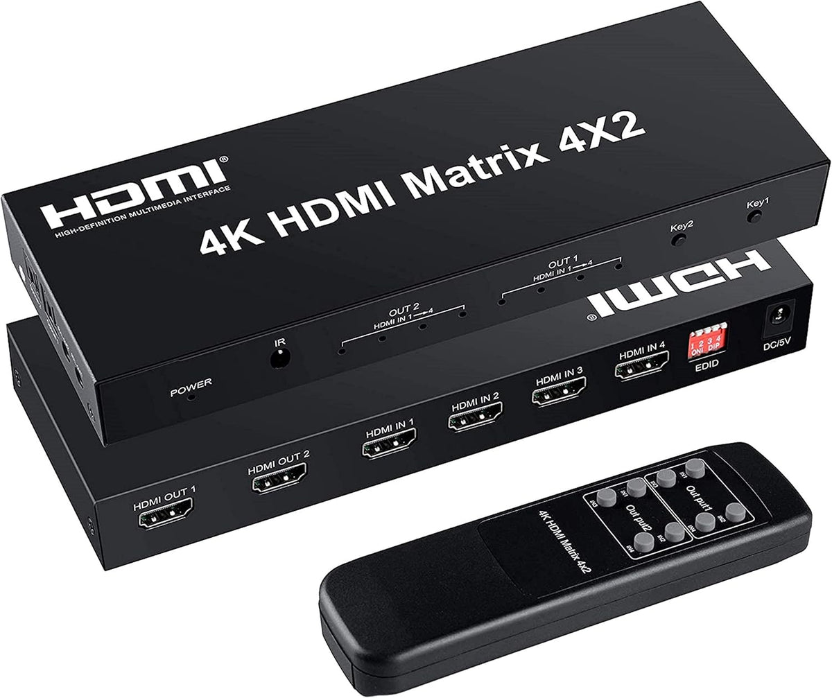 4 in 2 Out HDMI Matrix Switch with IR Remote Control C991