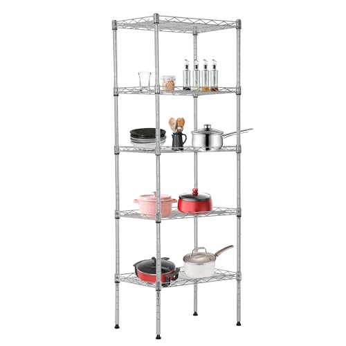 Black 4 Tier Steel Wire Shelving Unit H2758
