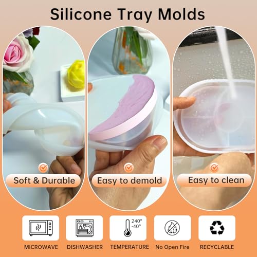 3 Pcs Silicone Rectangle Resin Molds U557607