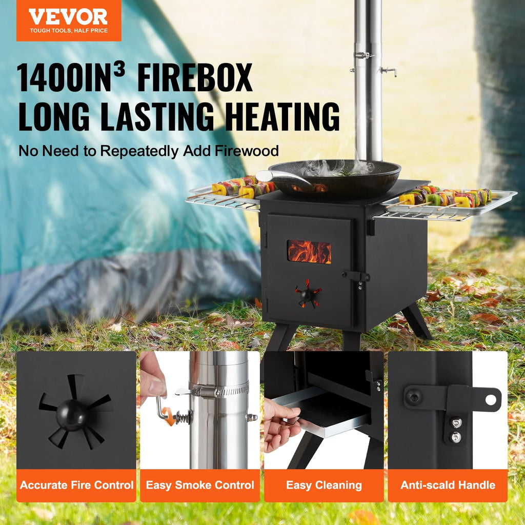 Portable Wood Stove with Pipes X41372