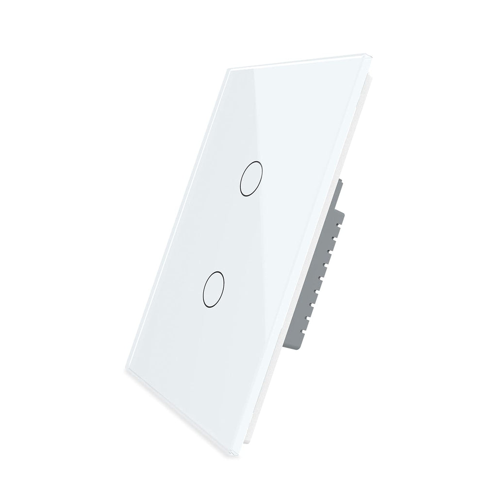 Black Wall Touch Light Switch, 2 Gang 1 Way G416