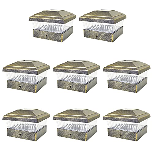 8 Pack White Outdoor Solar LED Post Cap Light N177
