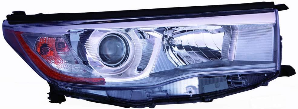 Headlight Assembly Pair for Toyota Highlander 2014 2015 2016 Hybrid Smoked Chrome Accent C636823