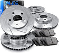 Slotted Brake Rotors Kit & Semi-Met Brake Pads P7580