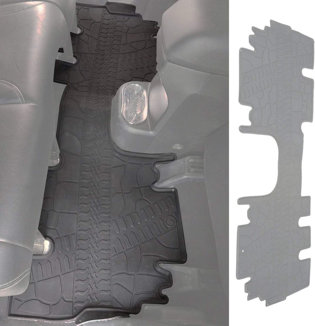 Black Rubber Floor Mat for Jeep Wrangler 4-Door 3-Piece X975070
