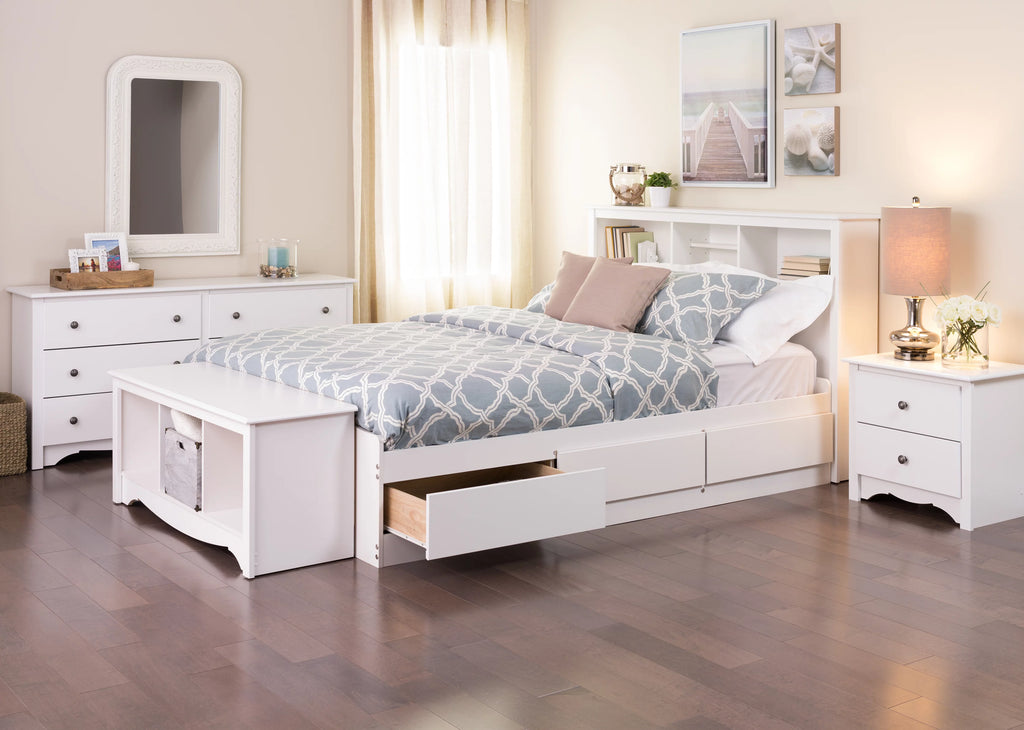 White 2 Drawer Nightstand N218