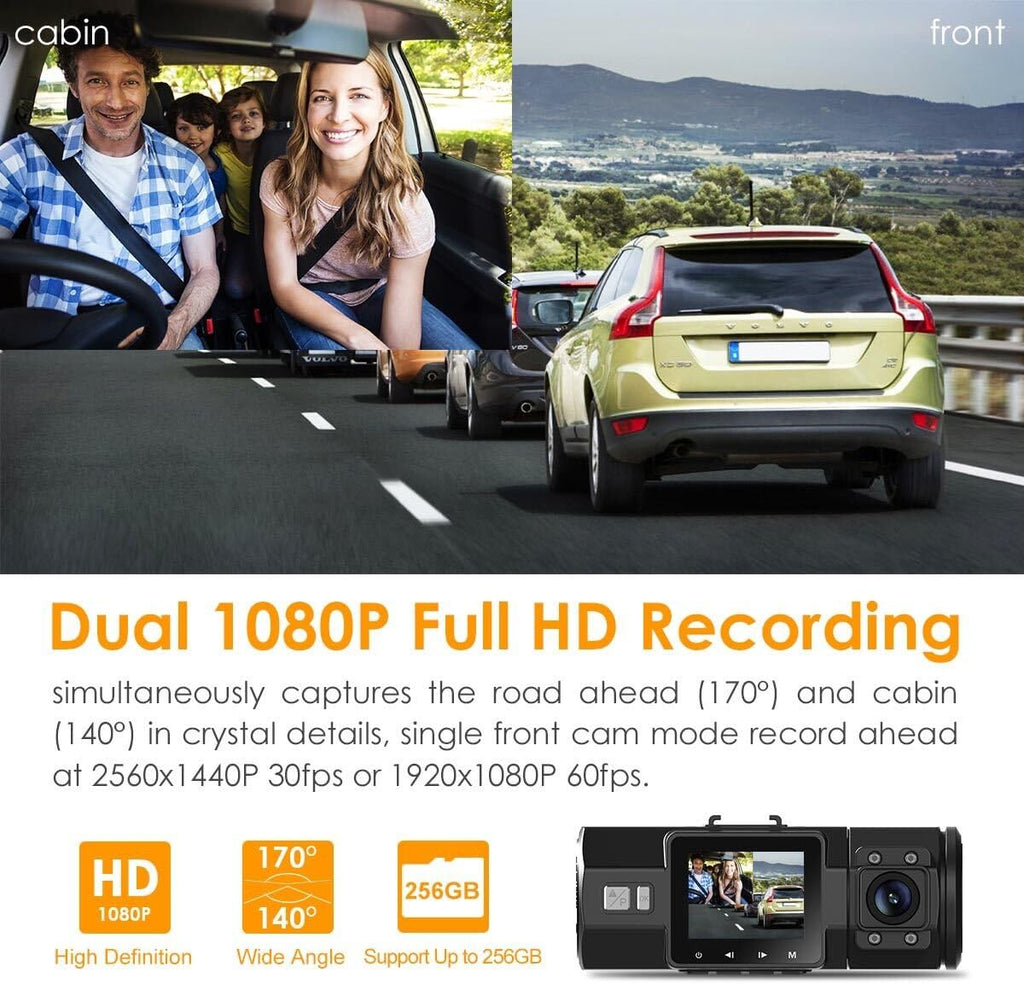 Dual 1080P Dash Cam with Infrared Night Vision E807