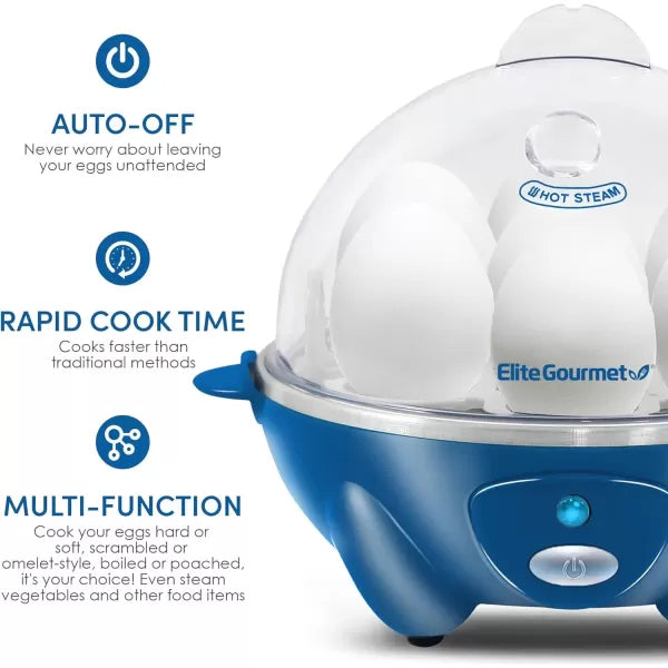 7 Egg Capacity Electric Egg Cooker with Auto Shut-Off G801