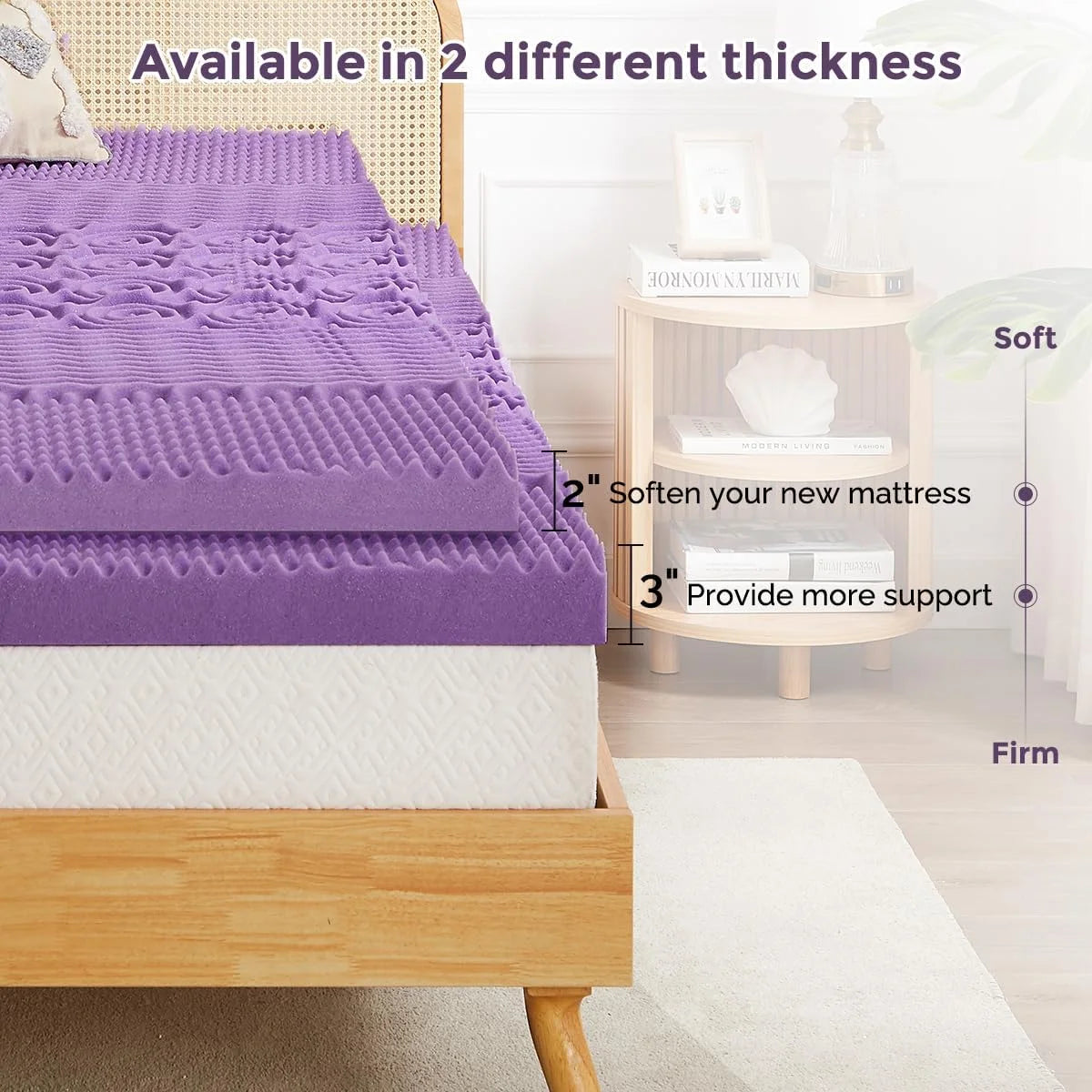 3 inch Full Size Memory Foam Mattress Topper W69879