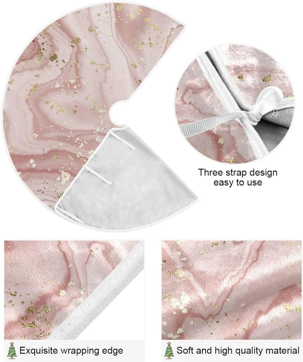 Rose Gold Marble Christmas Tree Skirt I287