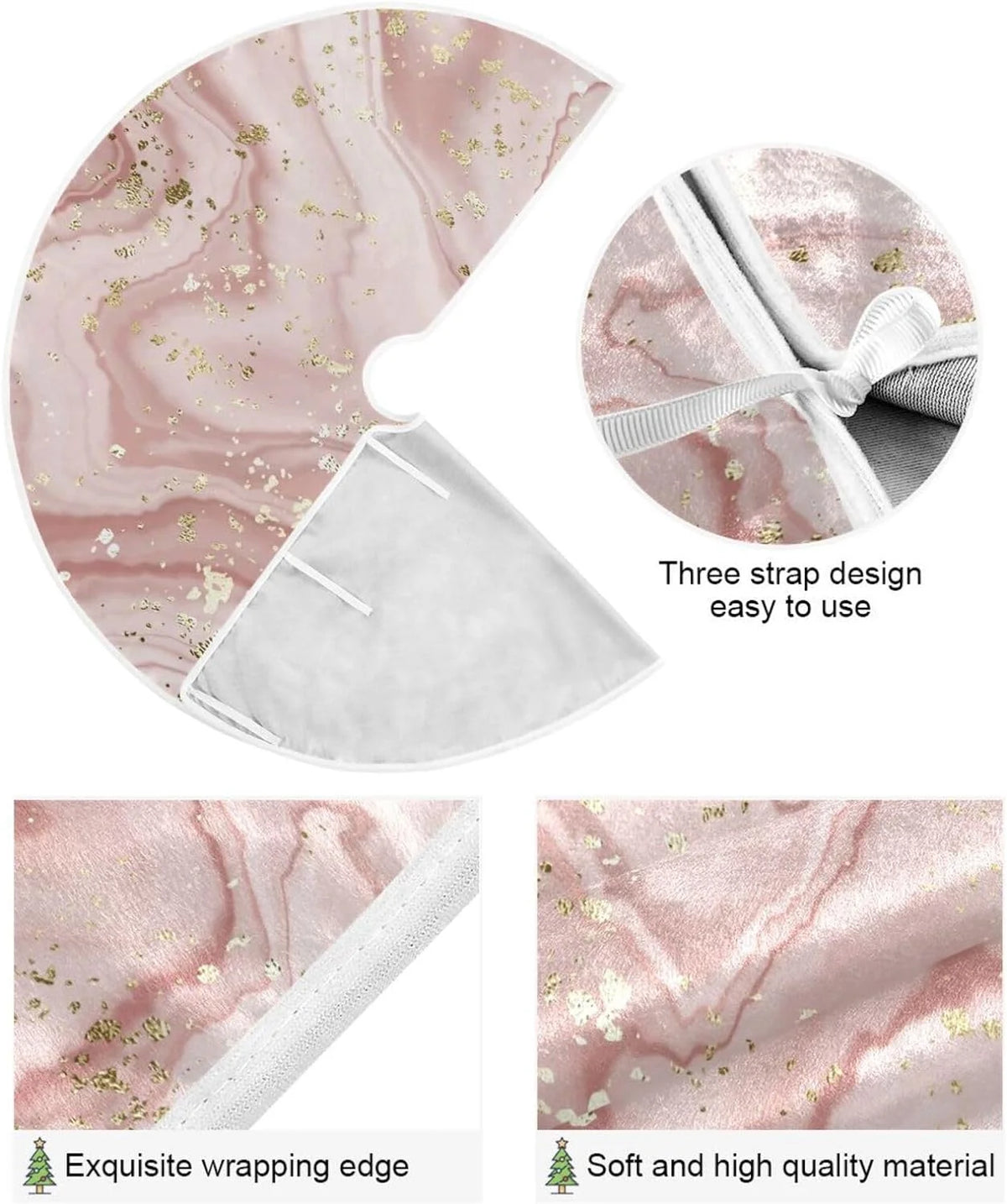 Rose Gold Marble Christmas Tree Skirt I287