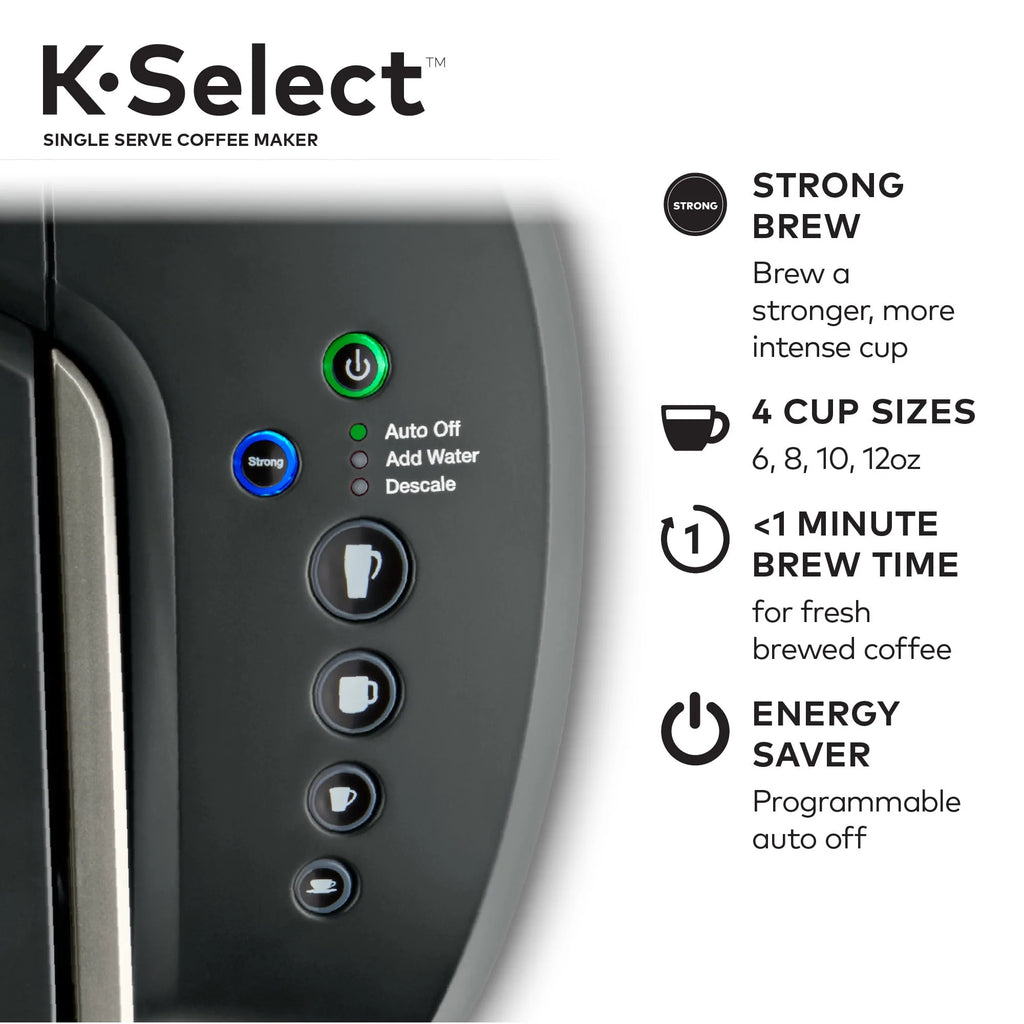 Single-Serve K-Cup Pod Coffee Maker with 12oz Brew Size, Matte Black M3246