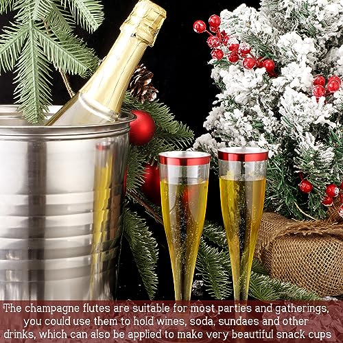 100 Pcs 4.5oz Clear Plastic Champagne Flutes K397
