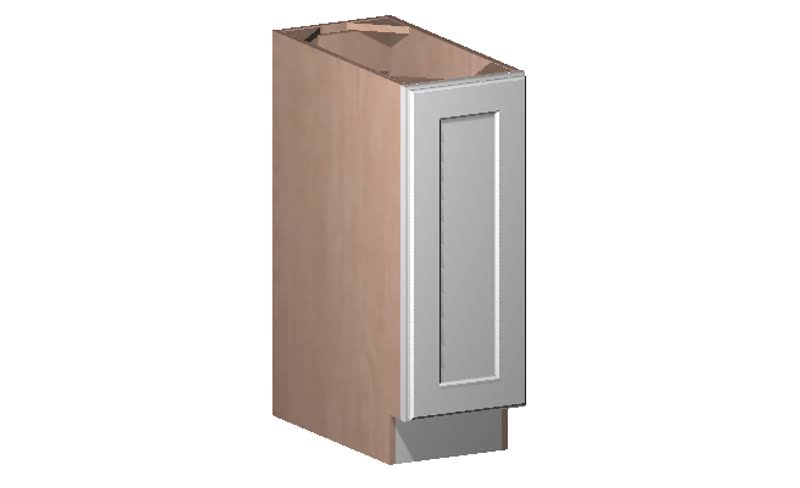 White 12x22 x 34.5x22 x 24x22 Base Cabinet with 1 Door and 1 Shelf A791558