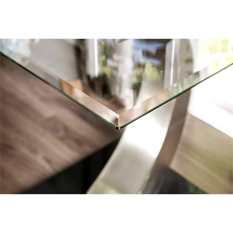 Glass Top End Table in Satin U2755