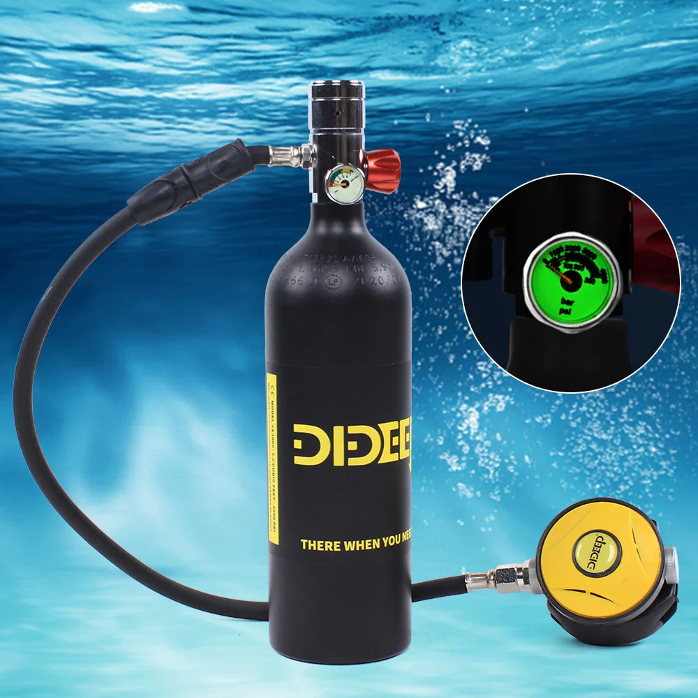 1L Mini Diving Equipment Kit Underwater Breath Oxygen Tank Pump H704458