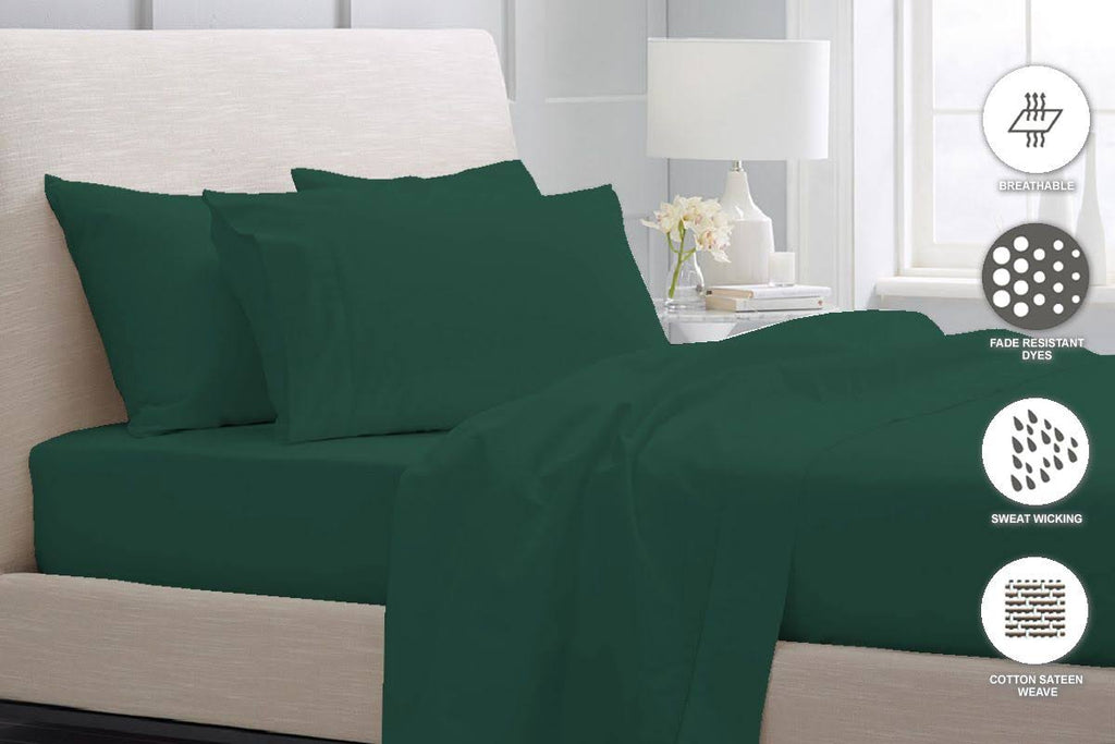 King Pine Green 100% Long Staple Cotton Duvet Cover Set O58578