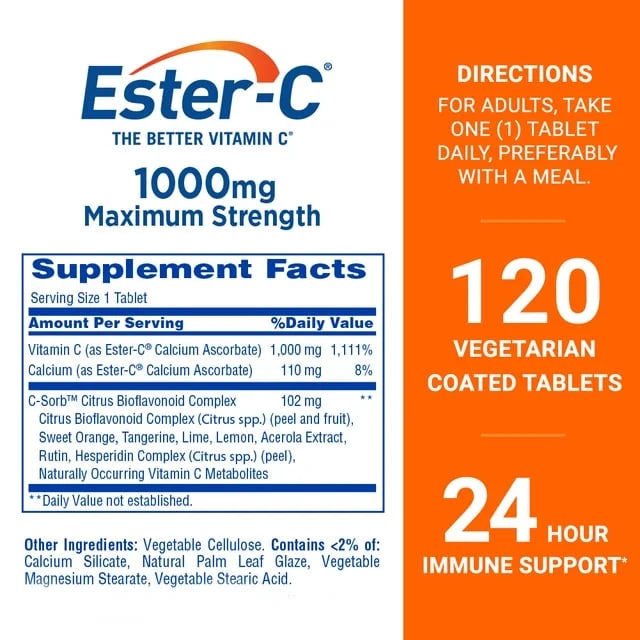 Ester-C with Citrus Bioflavonoids 1000 mg 120 Vegetarian Tablets M717780