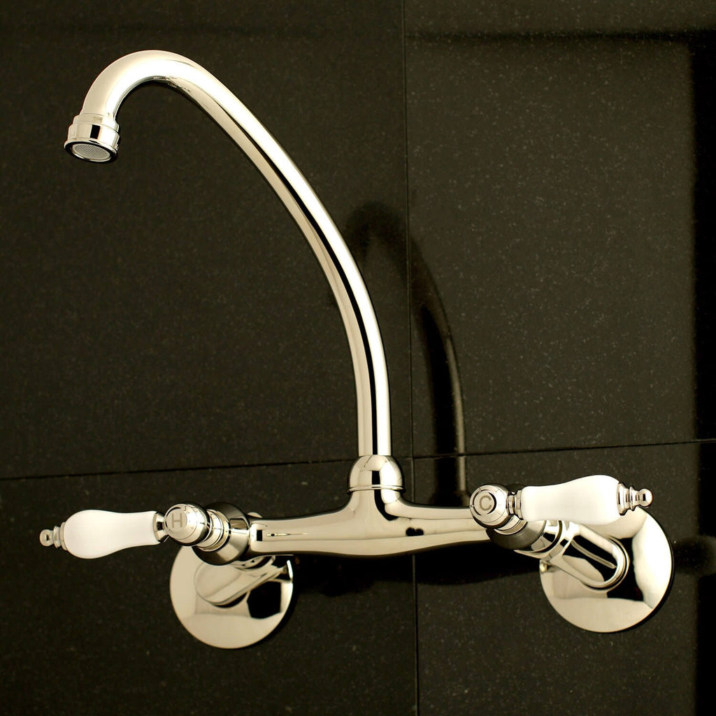 Polished Chrome 2-Handle Wall Mount Kitchen Faucet O298