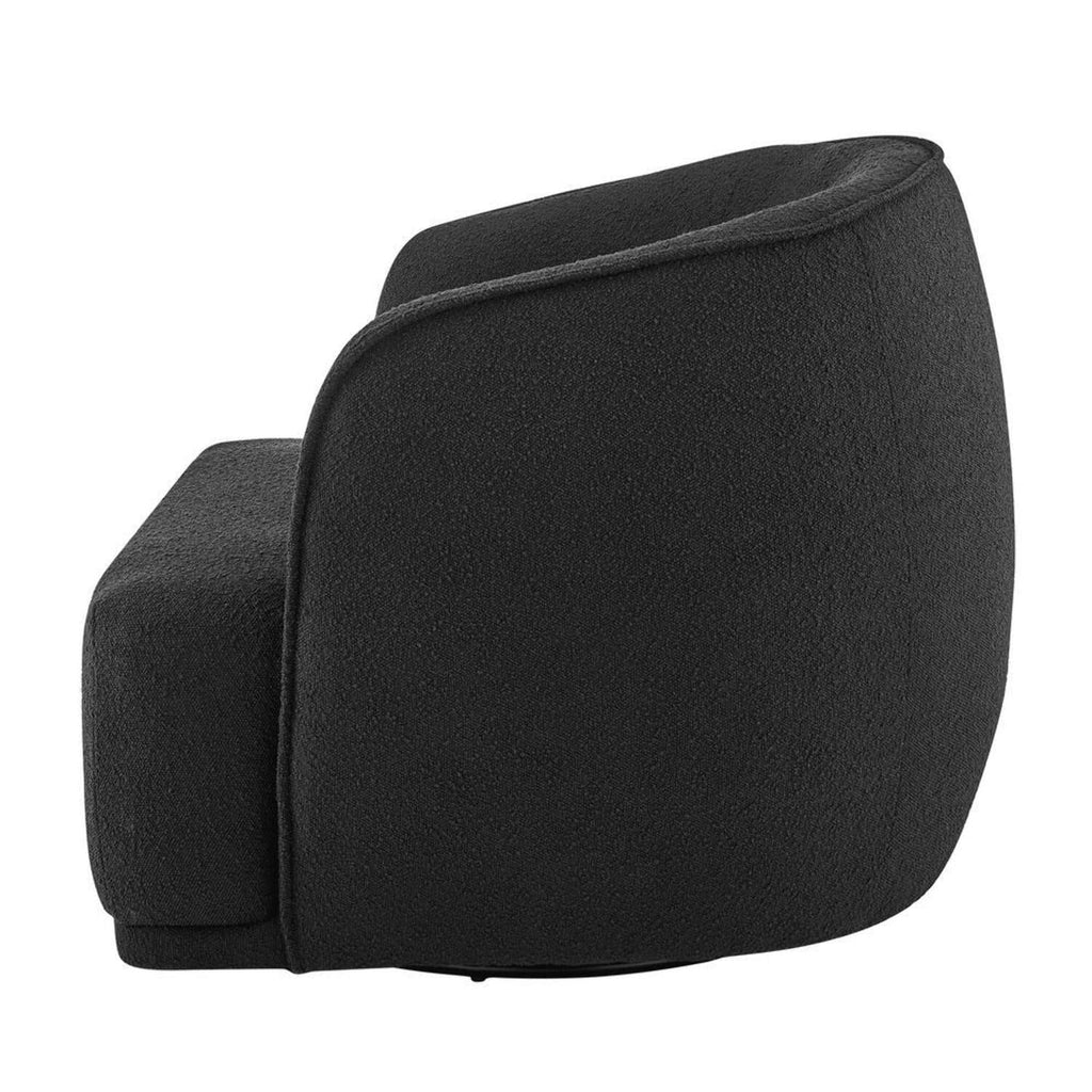 Black Fabric Swivel Accent Chair J195