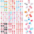 Christmas Kids Press on Nails 216Pcs 9 Pack Short Full Cover False Nail Tips G361