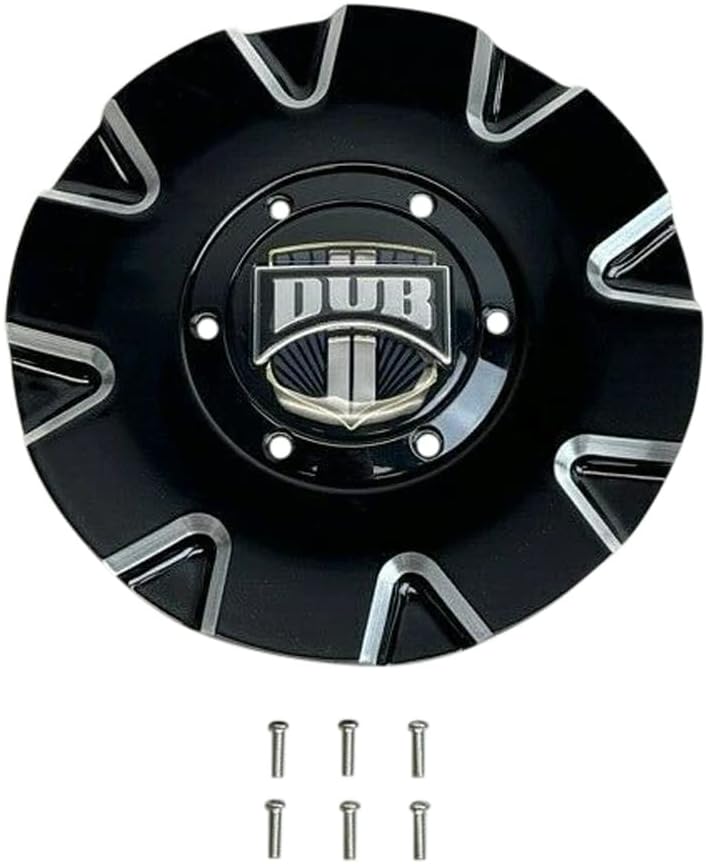 Gloss Black and Milled Wheel Center Cap with Screws F144379