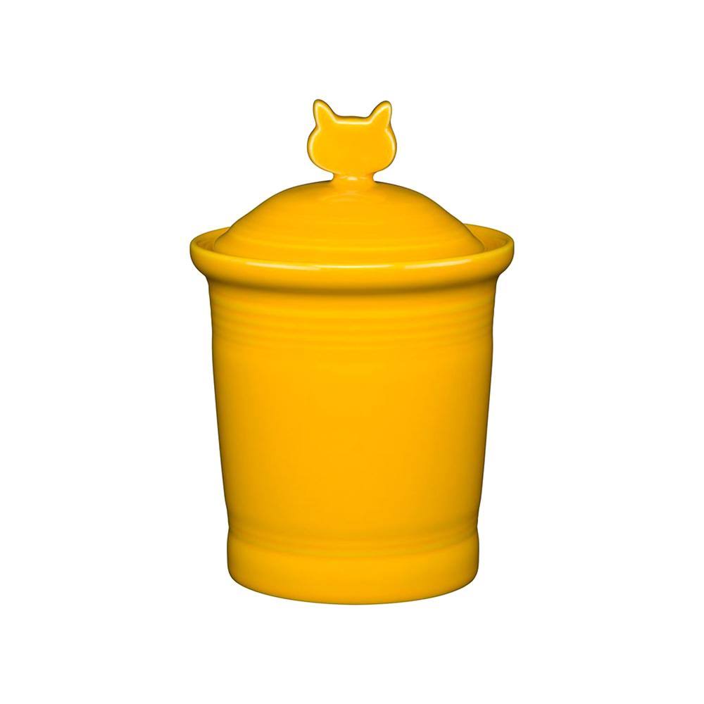 Yellow Cat Treat Jar with Lid X78272