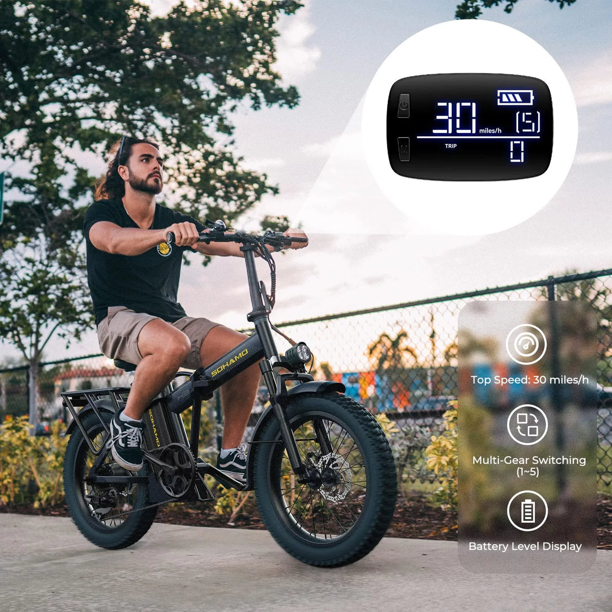 Foldable 20" Fat Tire Electric Bike with 750W Motor Y11482